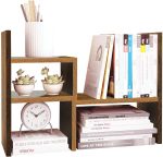 Jerry & Maggie - Desktop Organizer Office Storage Rack Adjustable Wood Display Shelf | Birthday Gifts - Toy - Home Decor | - Free Style Rotation Display - True Natural Stand Shelf White Wood Tone - Image 3